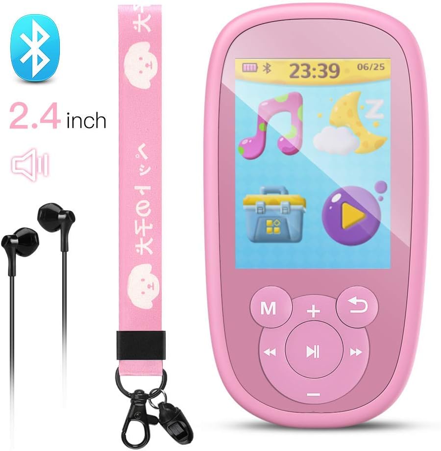 AGPTEK MP3 Player for Kids, K2 8GB Lossless Sound Music Player with 2.4 Inch TFT LCD Large