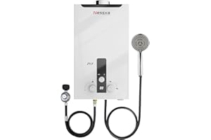 NESSXA Tankless Water Heater Propane with Digital Display, 4.76 GPM 18L Portable Instant Hot Gas Water Heater with Overheating Protection for Indoor and Camping,115,425 BTU