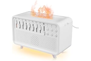 plthets White Noise Machine with Humidifier,Essential Oil Diffuser & Night Light - Portable Sleep Sound Therapy, 8 Natural So