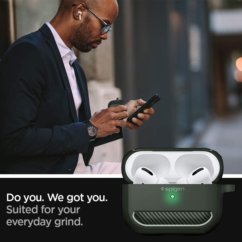 Spigen Rugged Armor Designed for Apple Airpods Pro Case (2019) - Military Green - Image 4
