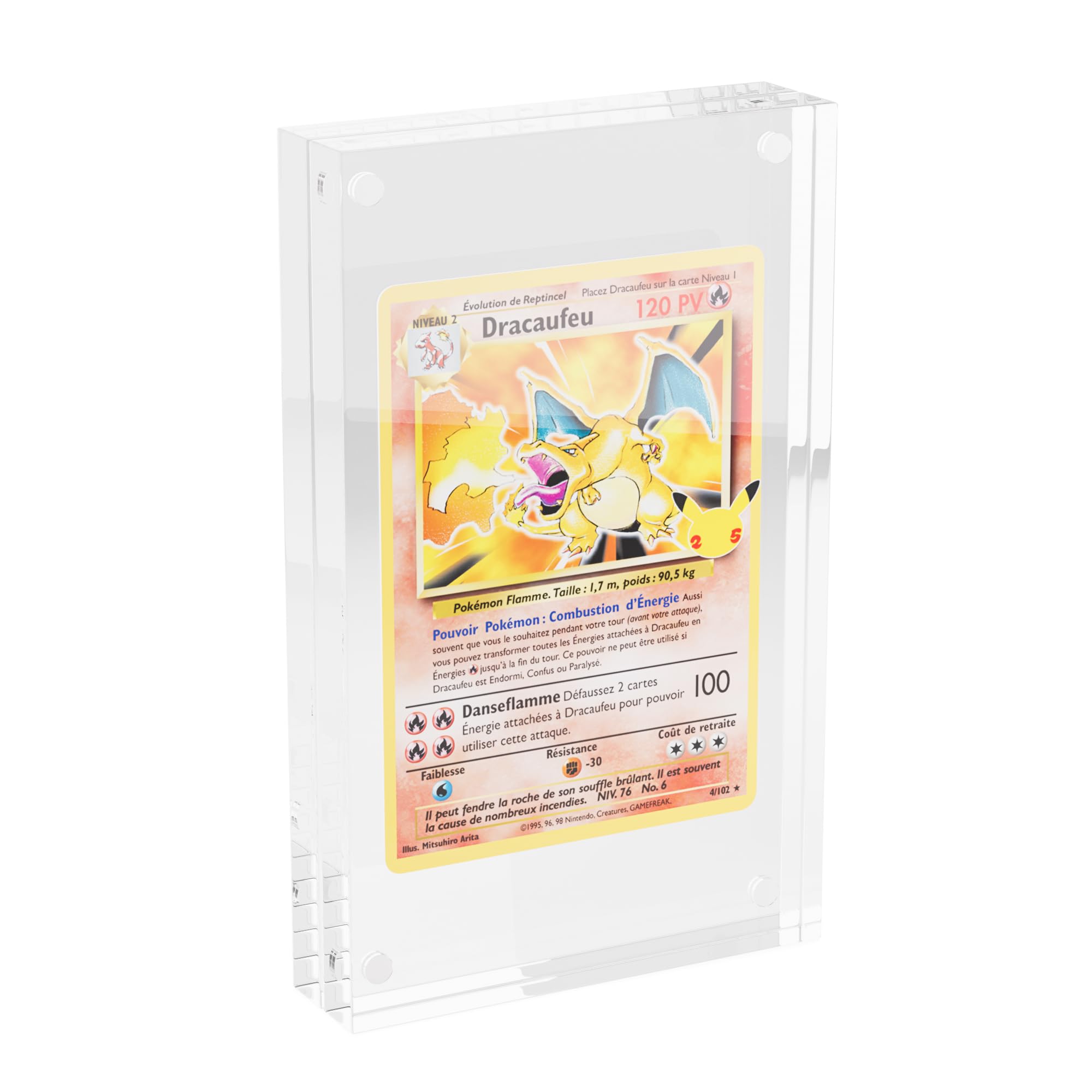 Photo 1 of Leadiy Single Card Display Case, Transparent Card Display Clear Card Stands, 35PT Acrylic TCG Triple Cards Frames