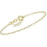 Pure Collection by Ross-Simons Italian 1.6mm 18kt Gold Over Sterling Mini Paper Clip Link Bracelet