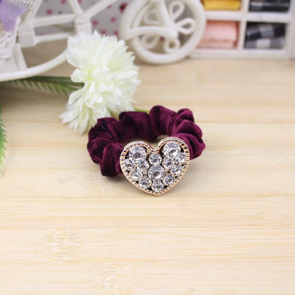 Lurrose 10Pcs Pearl Diamond Hair Scrunchies Elastic Hair Bands Crystal Hair Band Ponytail Holders for Women Girls (Random Style) - Image 5