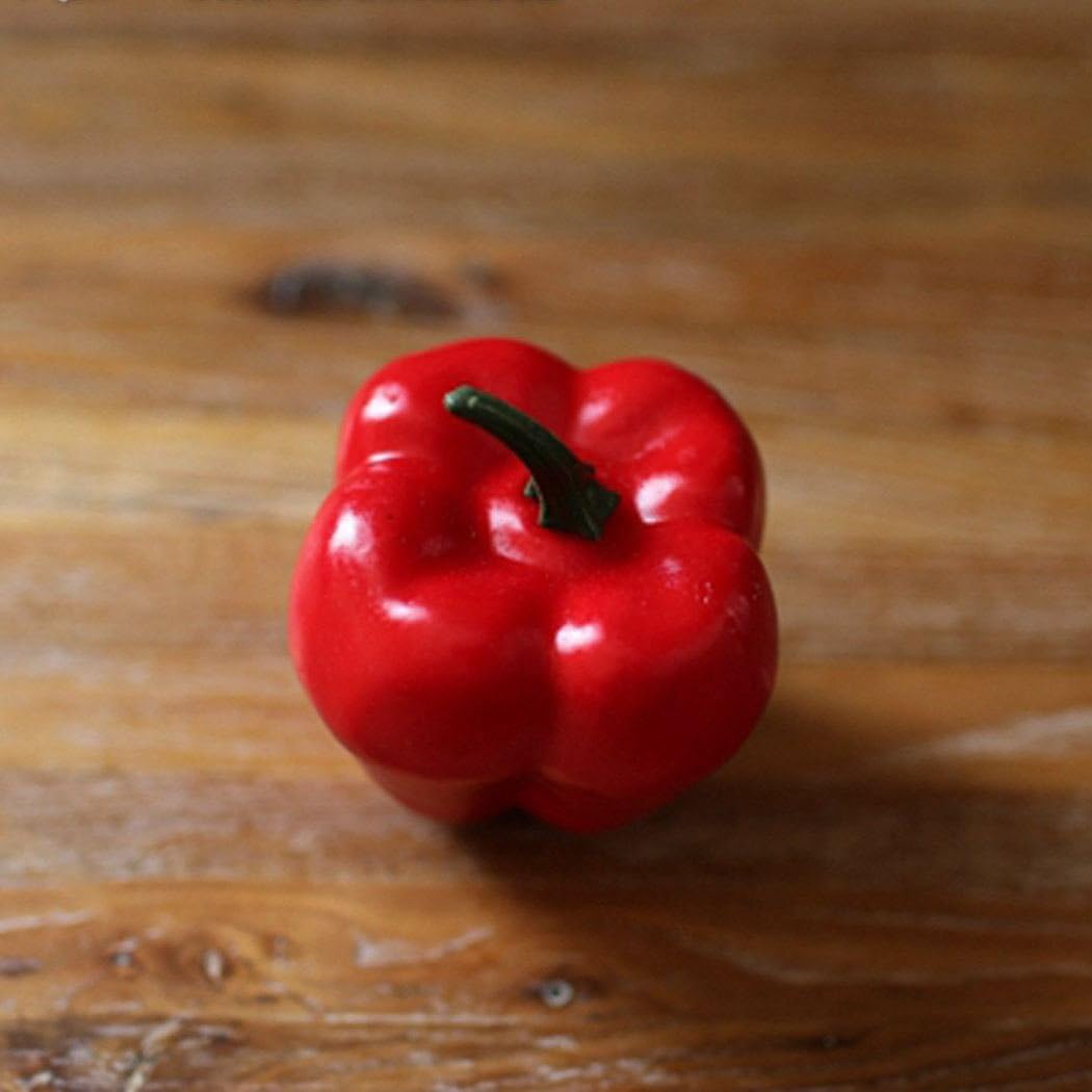 Artificial Fruit Artificial Fake Fruits Vegetables Plastic Lifelike Decorative Fruit Banana Apple dress fruits decorative fruits drink Bell Pepper Red 1 Pcs