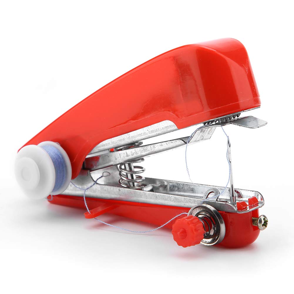 Kuuleyn Handheld Sewing Machine Mini Portable Sewing Stitch Machine Stapler Manual Sewing Machine Electric Sewing Machine Needlework Tool Can Quickly Repair Clothes for Home Travel Use