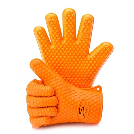 Cooking Gloves- Love Them or Your Money Back! Best Heat Resistant BBQ Accessories for Oven, Kitchen, Smoker and Grill by SiliSafe