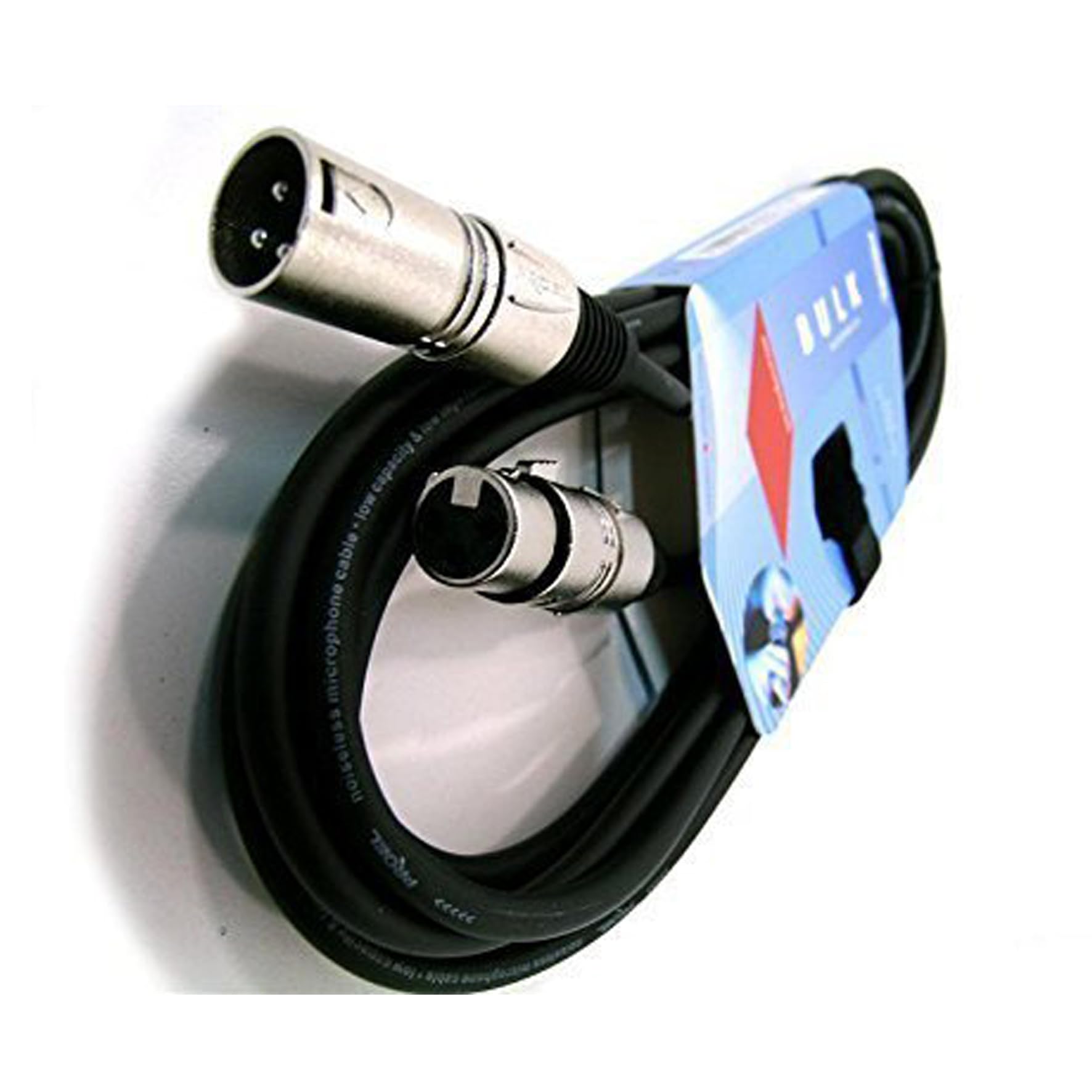 PROEL BULK250LU10 Professional Balanced Audio Cable with Cannon XLR 3P Male to Cannon XLR 3F Female Connectors 10m Black