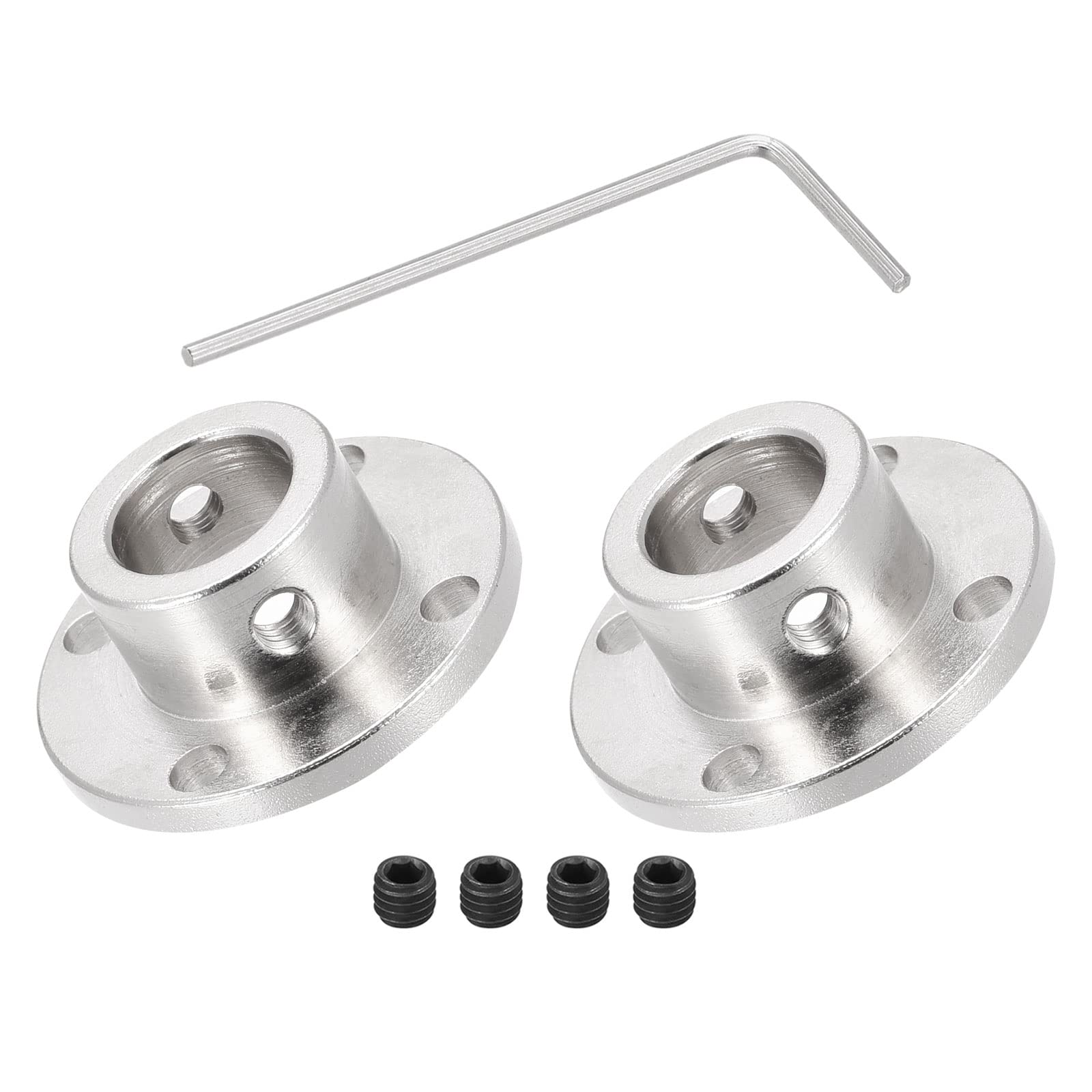 DMiotech 2 Pack 12mm Flange Coupling Connector Rigid Guide Shaft Support Coupler Shaft Coupling with M2 Hex Wrench and Screws for DIY RC Model Motors