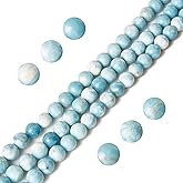100pcs 6mm Larimar Beads Natural Gemstone Beads Round Loose Beads for Jewelry Making