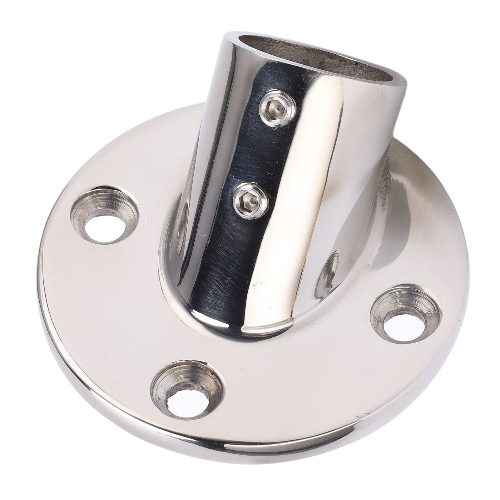 Hand Rail Round Base 316 Stainless Steel Boat Handrail Round Base Fitting Marine Hardware Accessory for 25mm/1in Tube(45°)