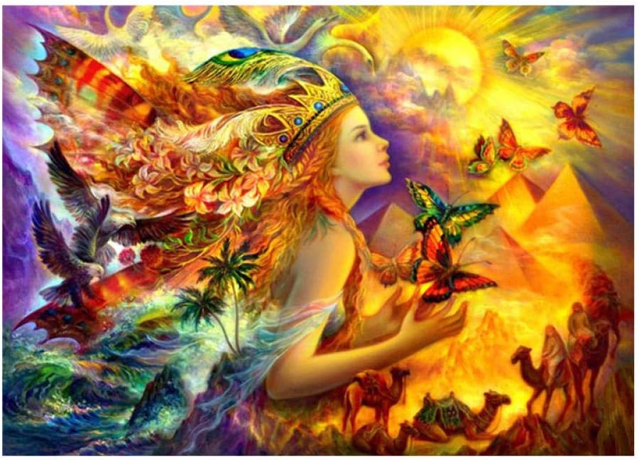 lcyab 1000 Piece Jigsaw Puzzle For Adults And Kids-Wooden Puzzle Butterfly Girl Brain Challenge Puzzle For Kids Children
