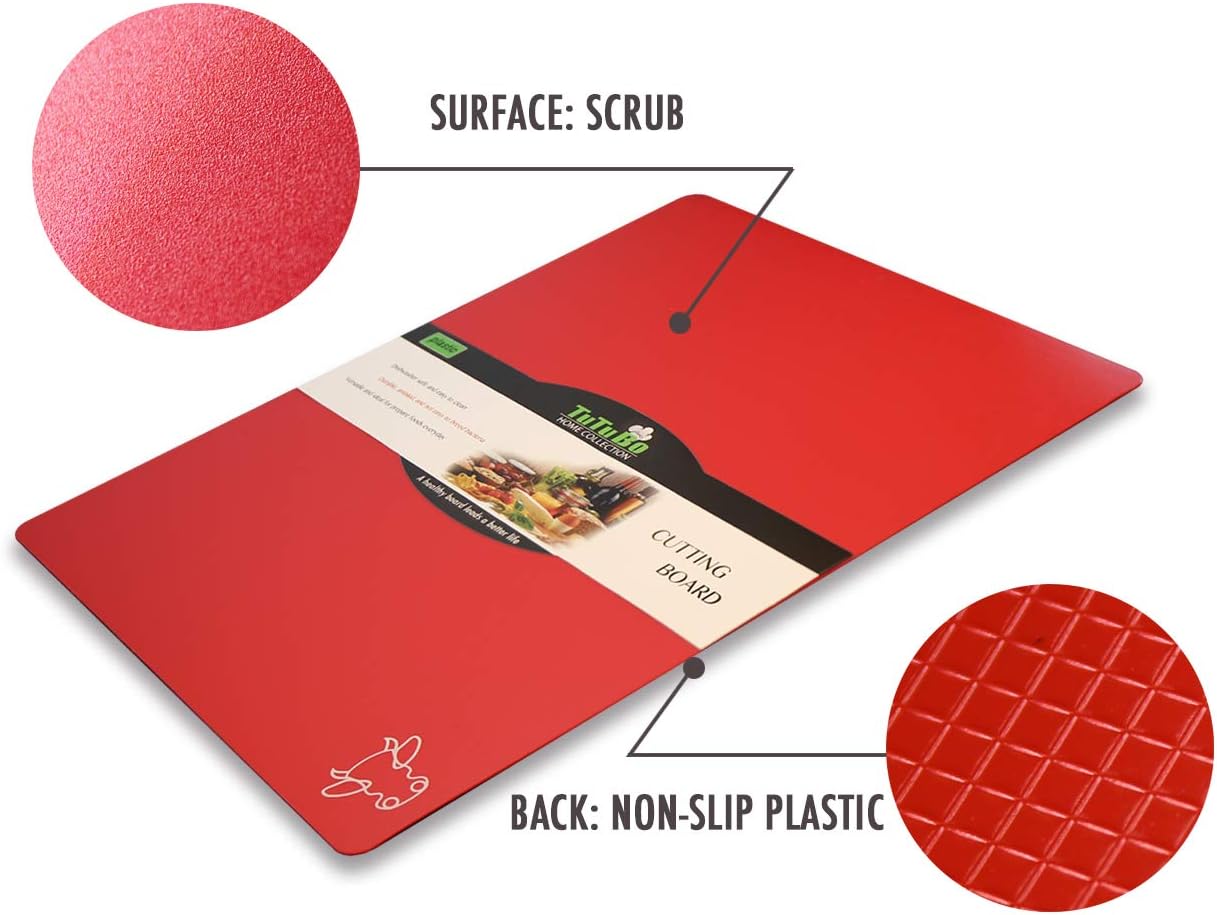 Cutting Board Mats Flexible Plastic Colored Mats with Food Icons, Fotouzy BPA-Free, Non-Porous - Image 4