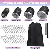 JOLCEEY 50pcs Hair Rollers Set 4 Sizes Jumbo Large Medium Small with Clips Black view 2