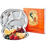 STAINLESS STEEL Plates, 4-Pack 9.5", Kids Plates, Camp Plate, Dinnerware Set, Lunchware, Party Plates