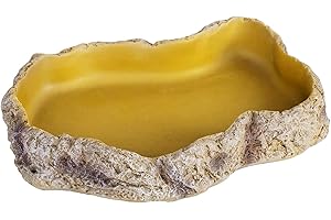 REPTI ZOO REPTIZOO Reptile Food Dish Terrarium Water Bowl Food Feeding Bowl for Reptile Amphibian Pets Medium(6.8" x 5" x 1.3")