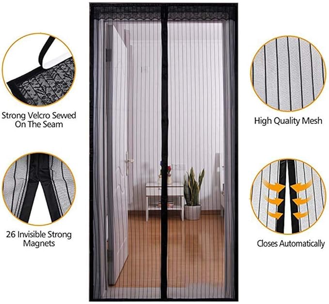 BLCVC insect protection door without drilling, fly net curtain for