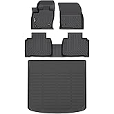 GINOWY- Floor Mats & Cargo Liner for Lincoln Nautilus 2019-2023 & MKX 2016-2018 TPE All Weather Nautilus Car Mats Anti-Slip Trunk Mat Waterproof Car Accessories Floor Liners Black