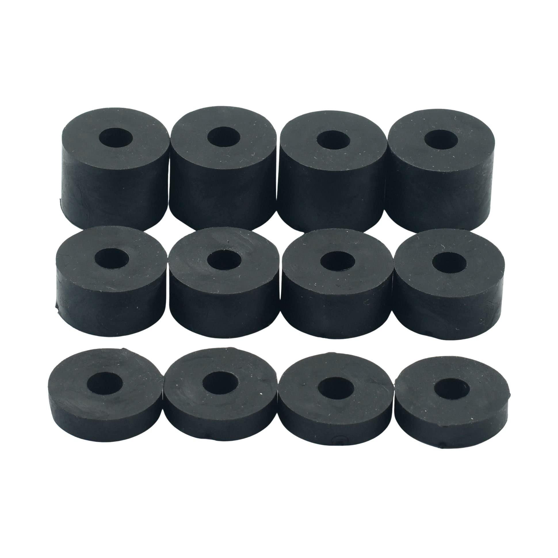 hawkeng 6mm (M6) Soft Rubber Spacers Standoff Washers Shore 45 (12 Pack) 4 x 15mm, 4 x 10mm, 2 x 5mm in Black