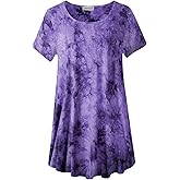 LARACE Plus Size Tops for Women Short Sleeve Shirts Casual Summer Clothes Round Neck Tunics for Leggings