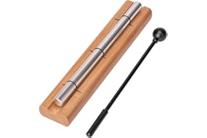 Deekec Energy Solo Hand Chime (Plus Version), Silver (8") Bell Percussion Instrument For Teachers and Classrooms, Musically Tuned for Meditation, Yoga, Mindfulness and Prayer