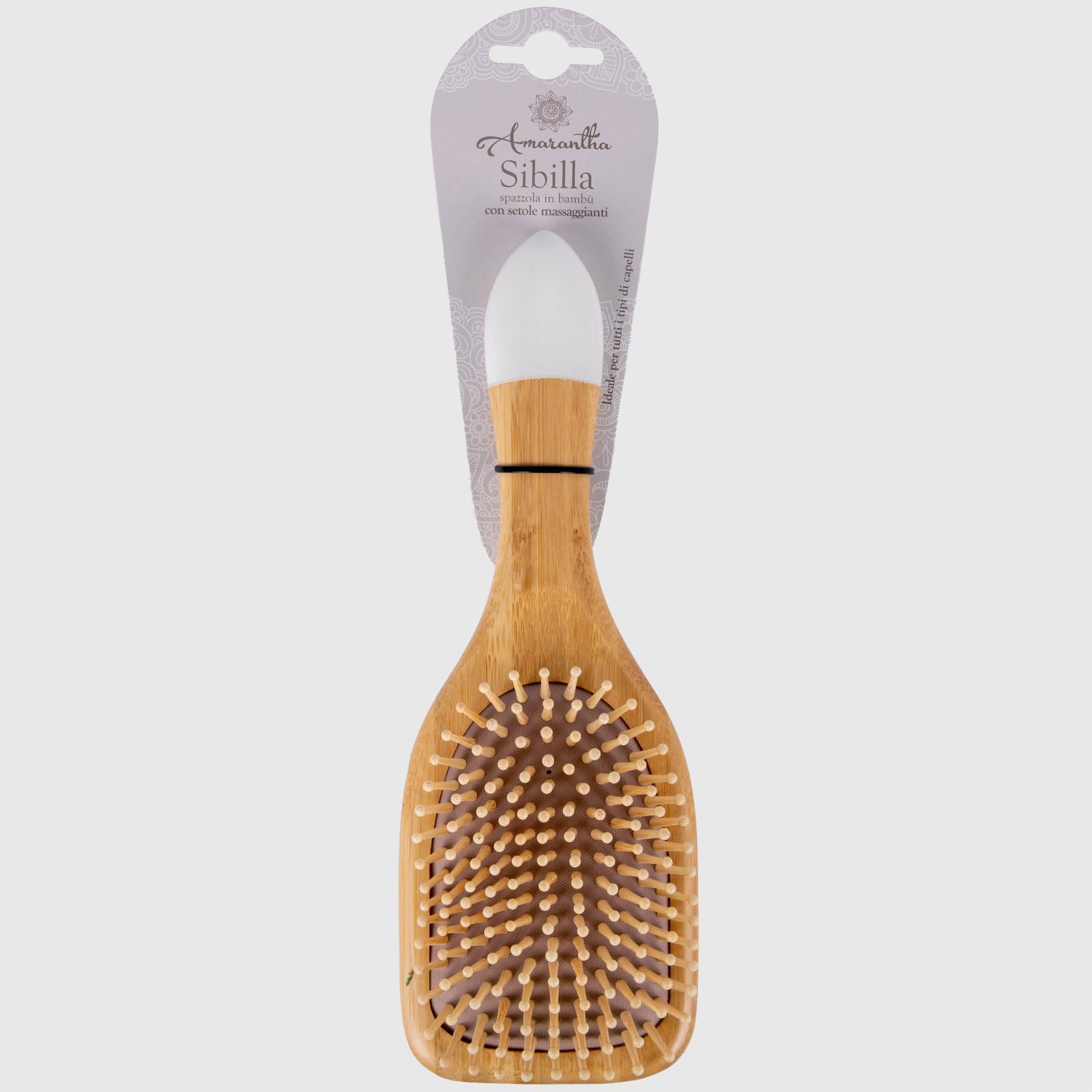 La Briantina Sibyl Bamboo Hair Brush, Rubber Pad and Bamboo Bristles, 24.5 x 8.5 cm