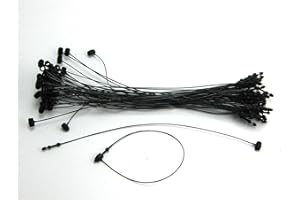 SATSONIK 100 Pieces Many Colors and Sizes Snap Lock Pin Security Loop Plastic Tag Fastener (9"-Black)