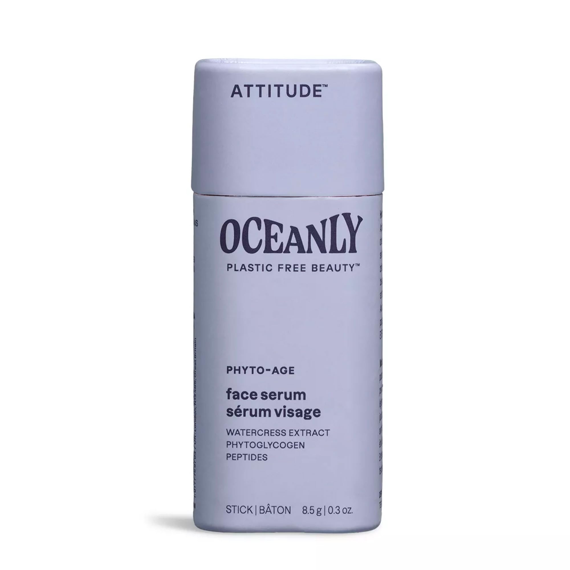 ATTITUDE Oceanly Face Serum Stick, EWG Verified, Plastic-free, Plant and Mineral-Based Ingredients, Vegan Skin Care Products, PHYTO AGE, Unscented, 8.5 grams