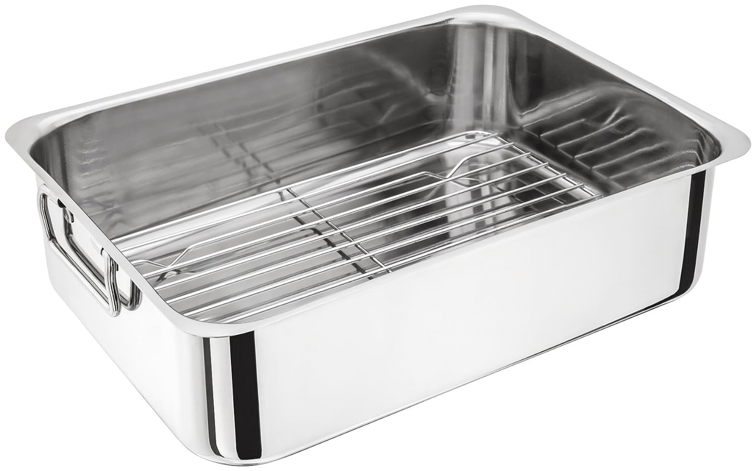 Judge Extra Large Stainless Steel Roasting Pan with Rack, 36cm x 26cm x 10cm, Oven Safe, Dishwasher Safe, Gift Box — image 1