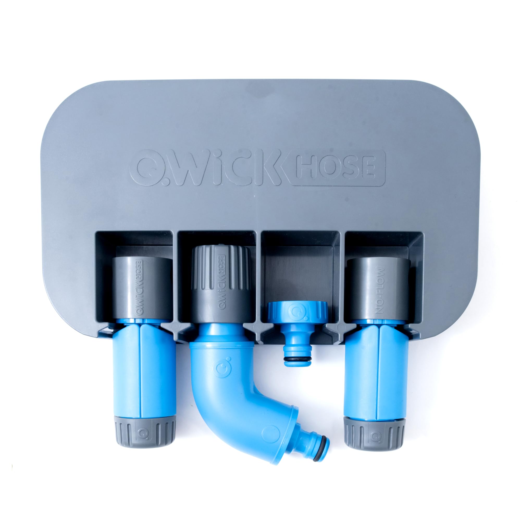 Qwickhose Starter Set | 5-Piece Garden Hose Connector Kit | Original & No-Flow JawGrip, Tap Adaptor, Nozzle, Wall Mount | 1/2" (12.5-13mm) Universal Hose Fittings | Garden Hoses & Outdoor Tap