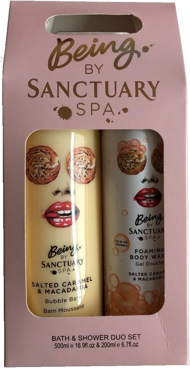 Sanctuary Spa Womens Body Scented Bubble Bath & Shower Gel Duo - Salted Caramel
