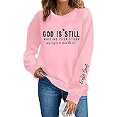 PAIEXILY Christian Crewneck Sweatshirts for Women God Faith Bible Verse Pullover Jesus Religious Long Sleeve Shirts Tops