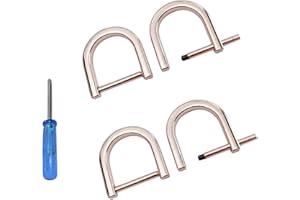 willikiva 4Pcs D Ring with Closing Screw Replacement Screw Shackle Key U Shape D Rings Holder Horseshoe DIY Leather Craft Purse (Gold,3/4inch)