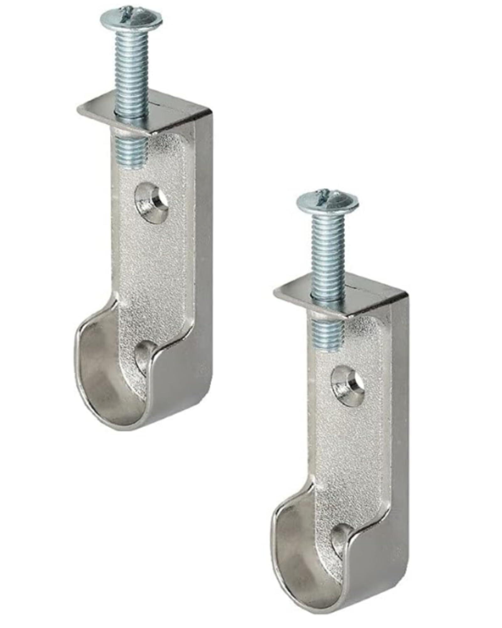 Gedotec Ceiling-mounted wardrobe rod holder | 2 pieces Clothes rail holder metal | OVAL | Suspension for wardrobe rods & coat rails chrome | MADE IN GERMANY | Wardrobe rod holder with M6 x 28mm screw