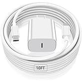 iPad Pro Charger,20W USB C Fast Charger with 10FT Long Fast Charging Cord for iPad Pro 12.9 5th/4th/3rd,11 inch 3rd/2nd,13 inch M4,iPAD Air 5th/4th Generation/13/11 M3 M2,iPad 10th/11th(A16),Mini A17