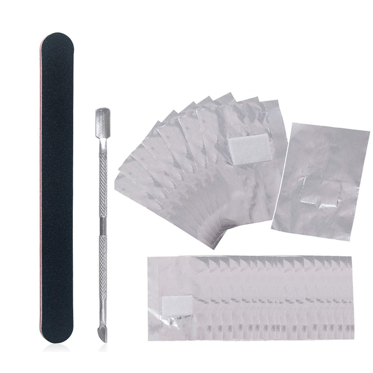 AORAEM Nail Polish Remover Wraps Kit 100Pcs Nail Soak Off Foils Wraps Set with