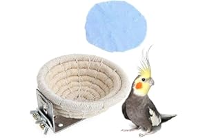 zmgmsmh Handmade Cotton Rope Bird Breeding Nest Bed for Budgie Parakeet Cockatiel Parakeet Conure Canary Finch Lovebird and Small Parrot Cage Hatching Nesting Box (Cotton Rope)