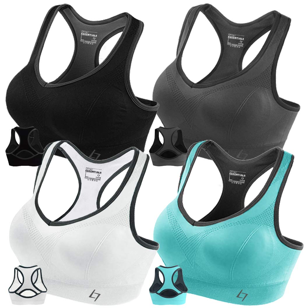 FITTIN Racerback Sports Bras for Women Padded Seamless Support for Gym