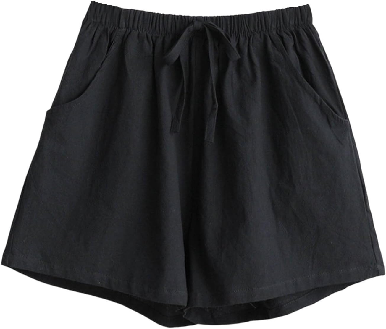 Shorts for Women Drawstring Elastic Waist Casual Bermuda Short Wide Leg Crop Pants Comfort Loungewear Beach Vacation
