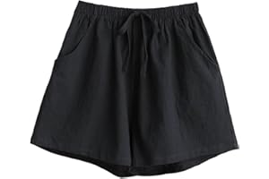 Shorts for Women Drawstring Elastic Waist Casual Bermuda Short Wide Leg Crop Pants Comfort Loungewear Beach Vacation