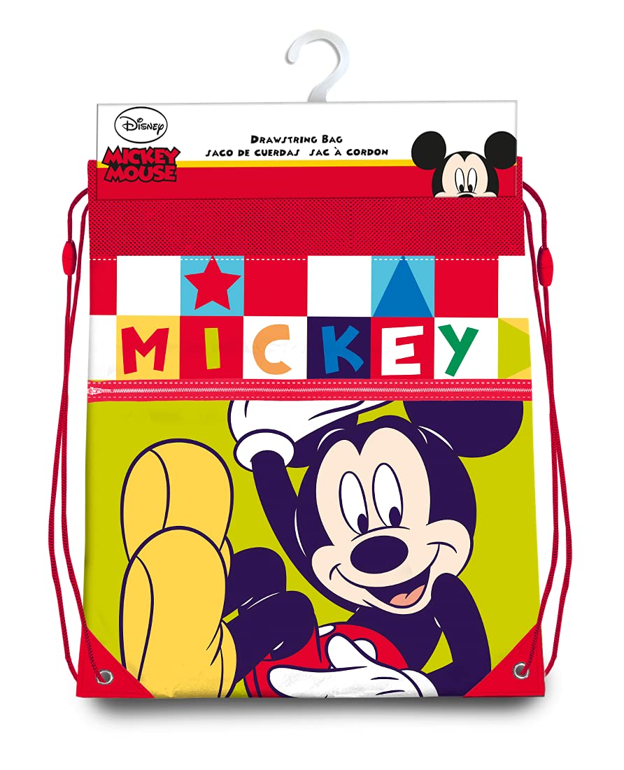 Mickey Mouse Laces Gym Bag 42 cm Gym Fitness and Exercise Children, Youth Unisex, Multicoloured (Multicoloured) 42 cm
