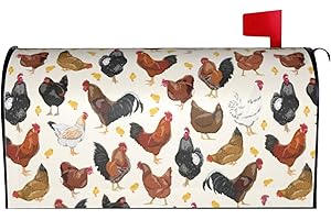 Perinsto Country Farm Roosters Mailbox Covers Magnetic Waterproof Farmhouse Chicken and Hens Mail Cover Letter Post Box Wraps for Home Garden Yard Decor, 21x18 in