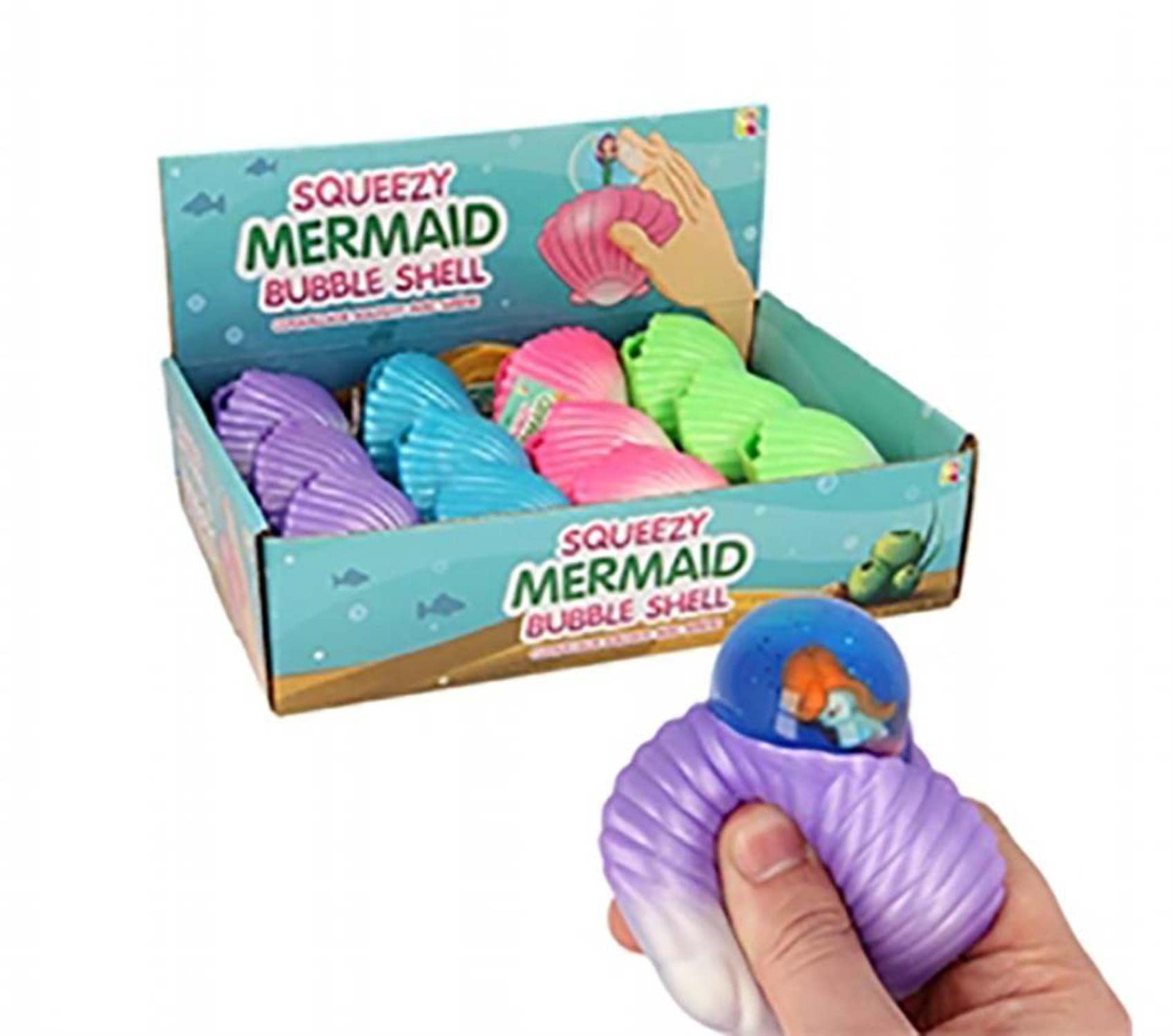 KEYCRAFT UK Squeezy Mermaid Bubble Shell Asst