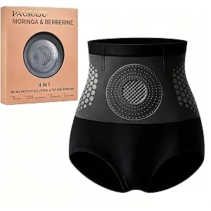 PAURAJU 4-in-1 Women's Shorts, High Waist Tummy Control Shapewear | Moringa & Berberine Wellness Shorts with high-waist tummy