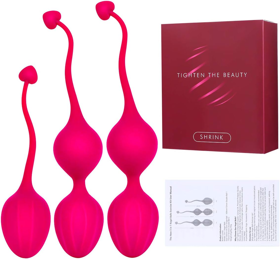 Kegel Exercise Balls for Women Ben Wa Weight Balls for Women Pelvic Exercise Ball Tightning Bladder Control Devices Silicone Strengthening Device: Health & Personal Care