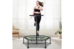 ONETWOFIT 42"/45" Rebounder Trampoline for Adults, Silent Mini Trampoline Indoor Exercise Fitness Trampoline Bungee Rebounder Workout Max Load 330lbs