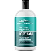 Purely Northwest Tea Tree Body Wash for Men and Women – Natural Tea Tree Oil Body Cleanser for Odor, Skin Irritations, Hydrating Shower Gel for Sensitive Skin, Gentle and Refreshing Body Wash