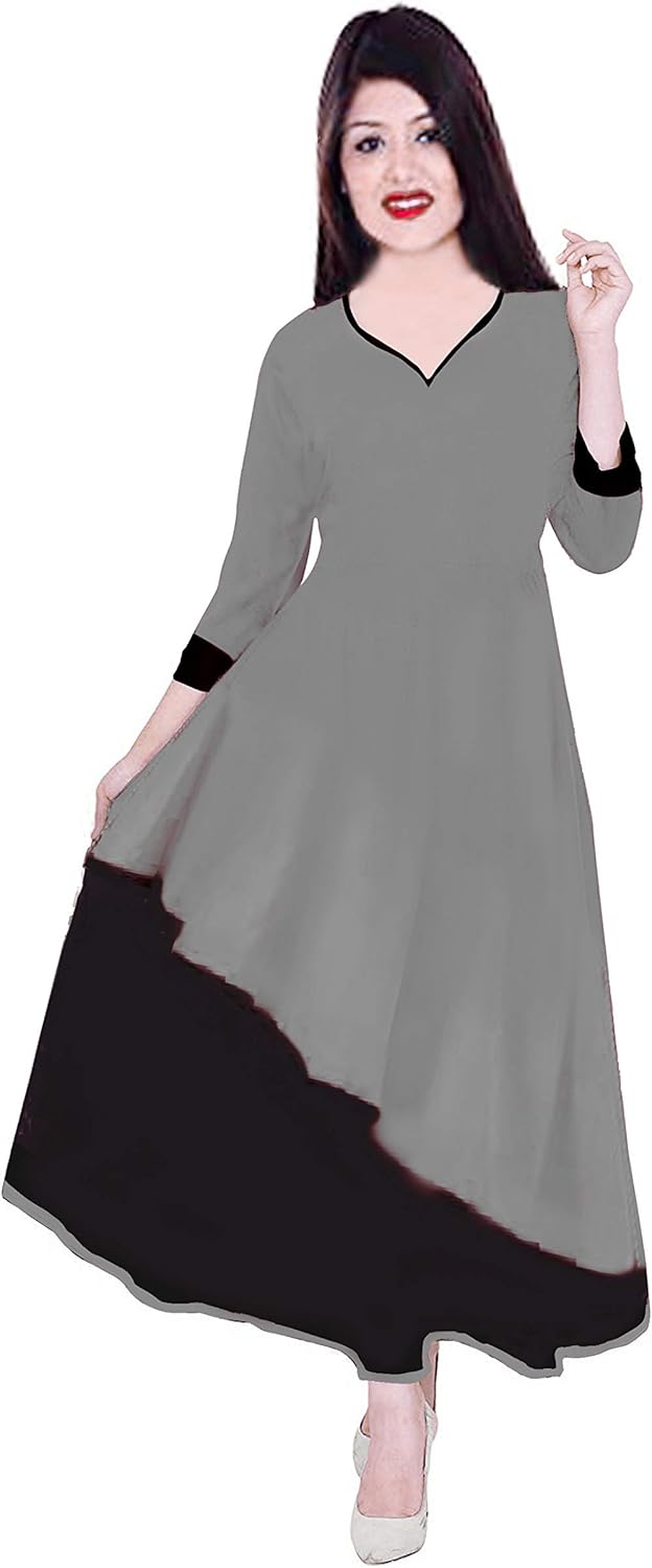 grey colour maxi dress