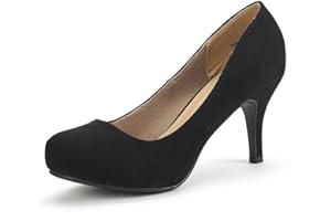 DREAM PAIRS Tiffany Women's New Classic Elegant Versatile Low Stiletto Heel Dress Platform Pumps Shoes