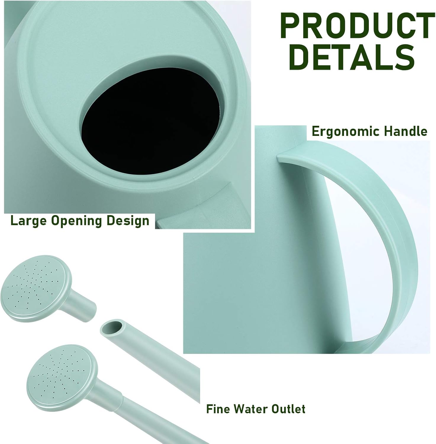 Qilebi Watering Can for Indoor Plants, Small Watering Cans for House Plant Garden Flower, Long Spout Water Can for Outdoor Watering Plants 1.8L 60oz 1/2 Gallon (Green) : Garden & Outdoor
