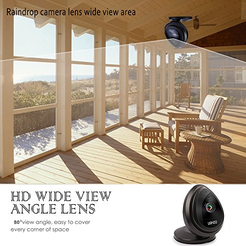 Mini IP Camera, Night Vision 720P HD Home WiFi Wireless Security Surveillance Camera System with Motion Email Alert/Remote Monitoring (Black) - Thumbnail 2